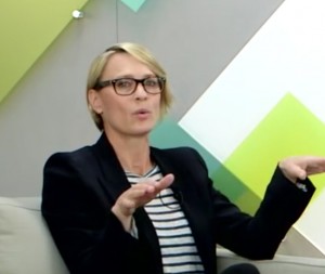 Capture d'écran de la vidéo de l'interview de Robin Wright par la fondation Rockefeller