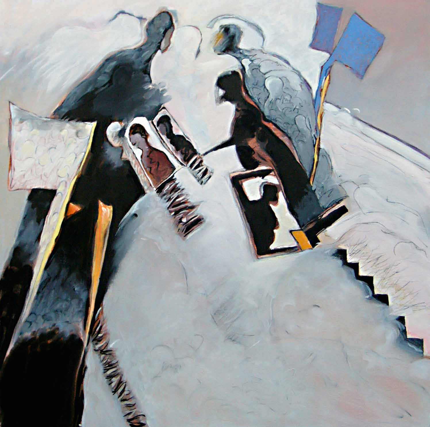 Michel Politzer, Derniers Mots, 2013, acrylique sur toile, 80 × 80 cm